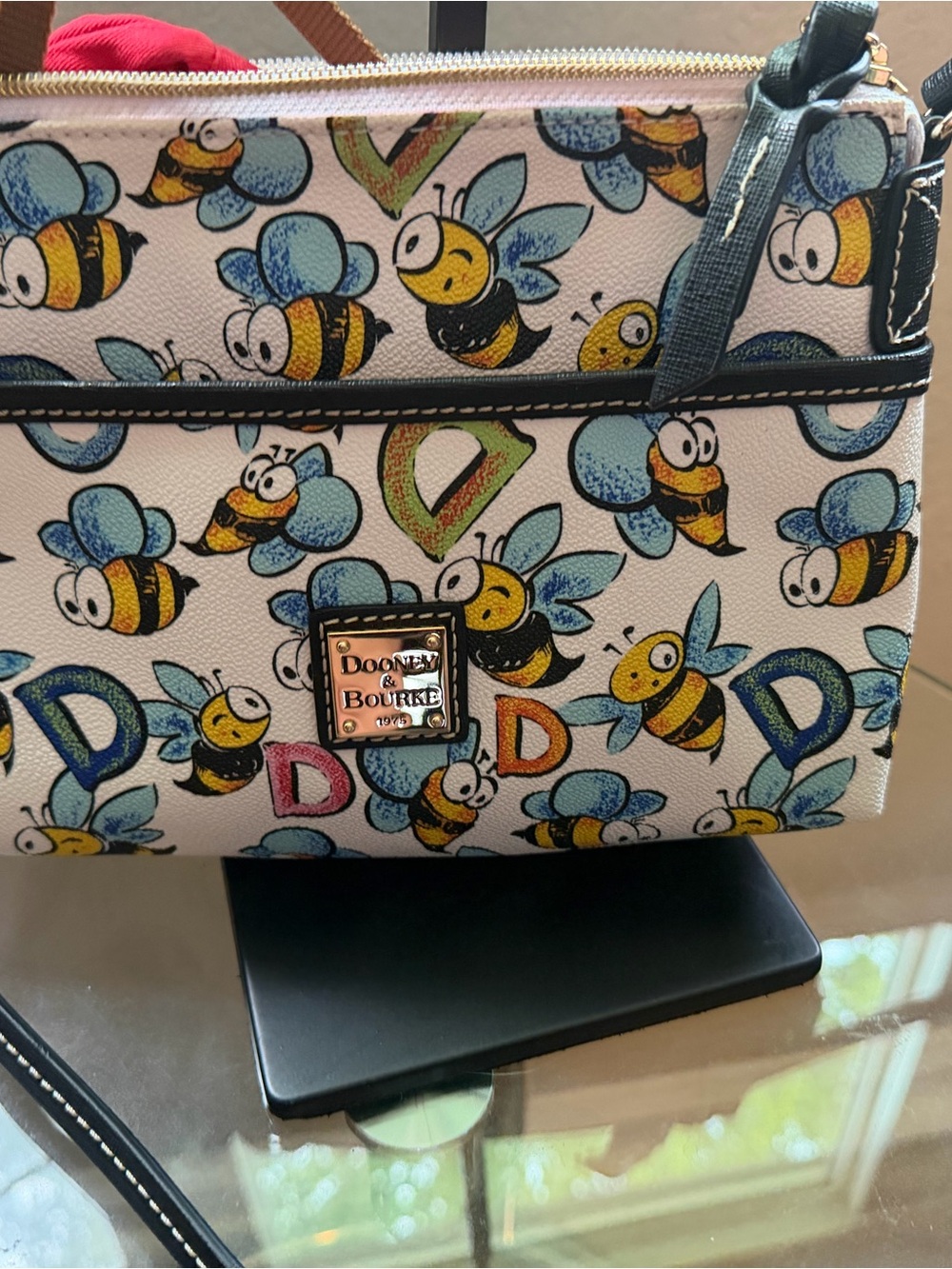 Dooney & Bourke White Bee and Multicolor Letter Crossbody